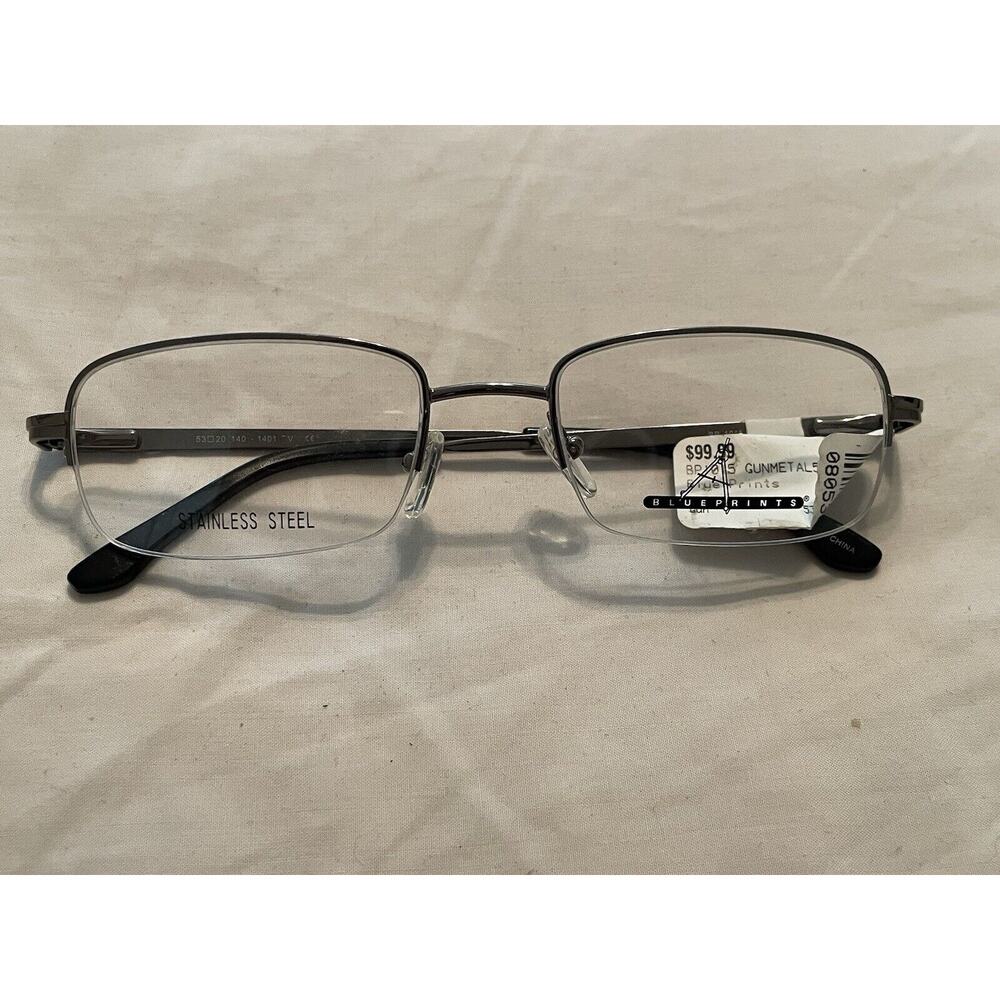 Blueprints‎ BP1015 1401 53-20-140 Brown Metal Half Rim Eyeglasses FRAME ONLY